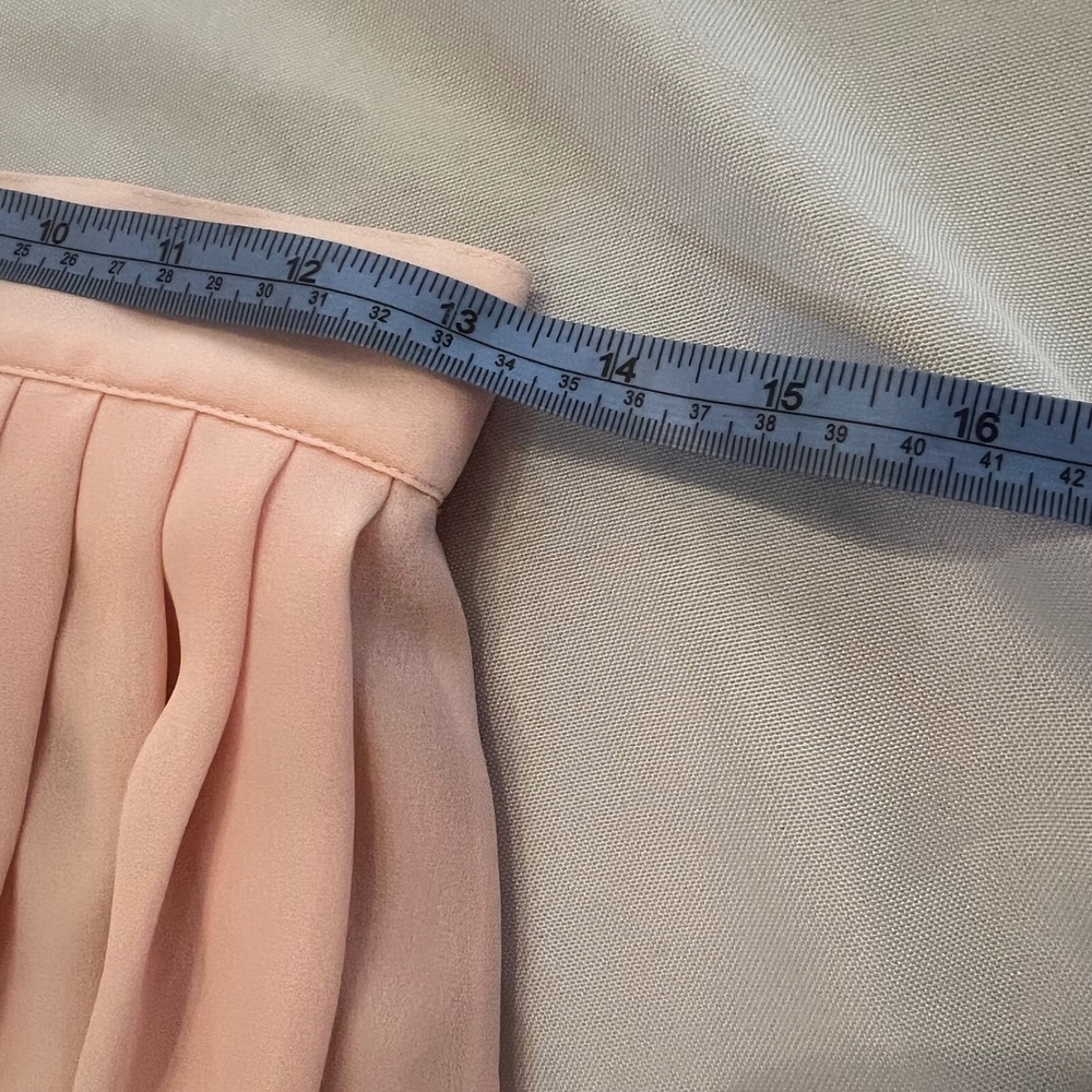 Vintage Apart Peach Chiffon Pleated Maxi Skirt with High Slits Size 6 Lined Pink - Picture 4 of 8